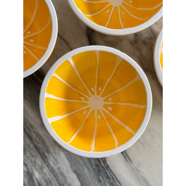 Ceramic Majolica Style Vintage Lemon Motif Bowls - Set of Four For Sale - Image 7 of 15