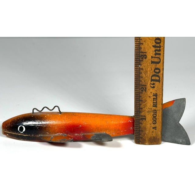 Brown Vintage Folk Art Fish Decoy: Tonka Baits, Wayzata Minnesota For Sale - Image 8 of 10