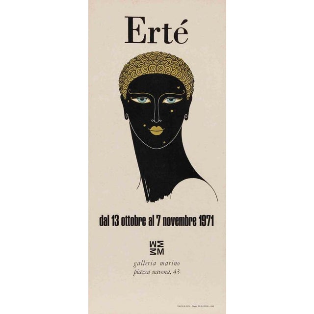Ertè - Exhibition Poster is a vintage offset and screen print realized in 1971. The artwork was realized in the occasion...