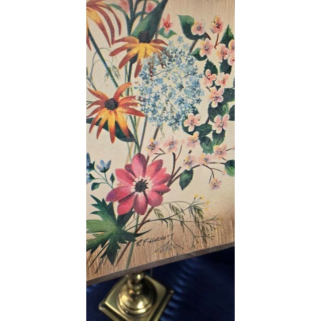 R.F. Harnett Floral Patterned Lampshade With Metal Base Lamp Issue No K-4067 For Sale - Image 11 of 11