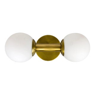 NOIR Antiope Sconce in Antique Brass in Metal and Glass For Sale