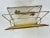 Vintage 1950s Gold Metal Leaf Handled Magazine Rack For Sale - Image 4 of 5