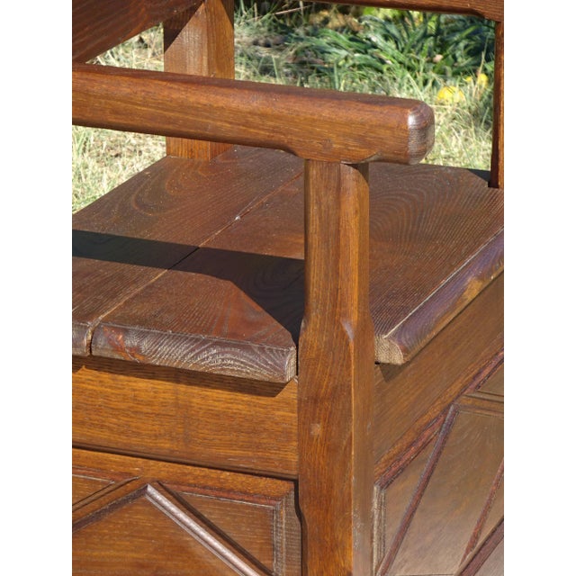 Louis XIII Wooden Chest Armchair For Sale - Image 4 of 14