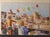 Blue Large 1980's Southern California Coastal Market Scene Painting For Sale - Image 8 of 8