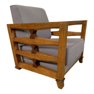 1950's French Oak Petite Lounge Chair