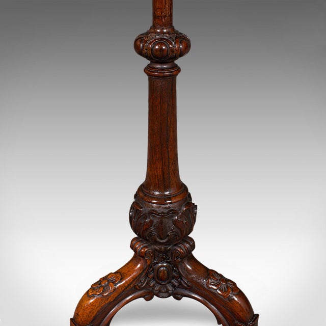 Antique Pole Screen, English, Embroidered Fire Panel, Reflector, Early Victorian For Sale - Image 11 of 12