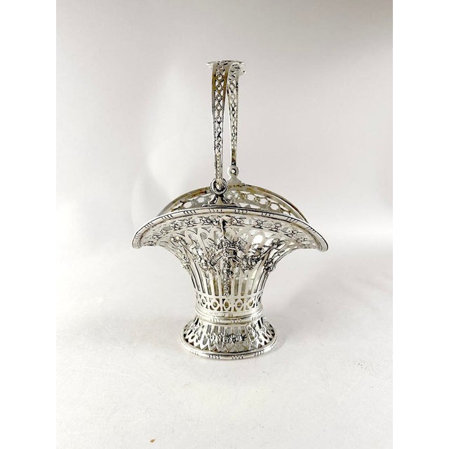 C1890 German Breidenstein Silver Glass Basket - 1 Pc For Sale - Image 13 of 13