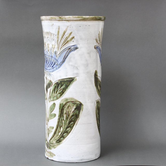 1960s Vintage French Decorative Tall Vase by Albert Thiry, 1960s For Sale - Image 5 of 18