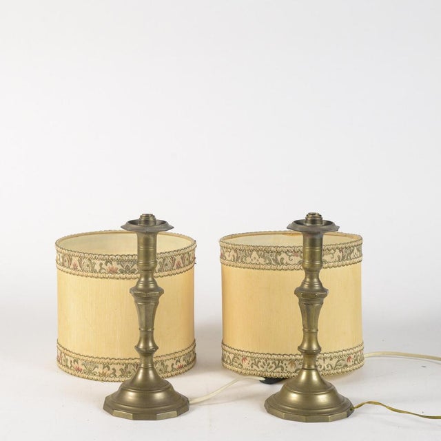 Electrified Brass Lamps, 20th Century, Set of 2 For Sale - Image 6 of 7