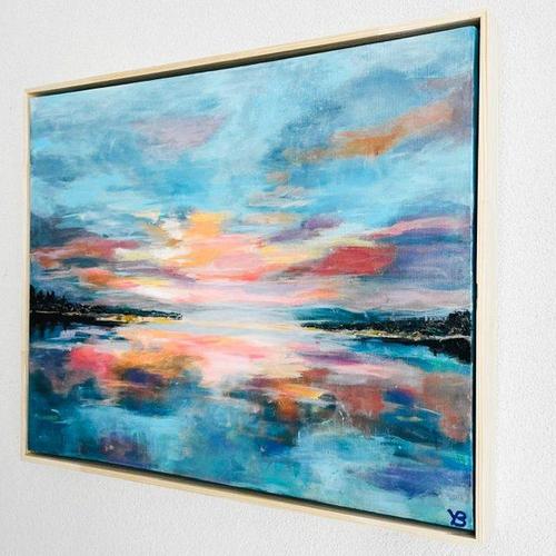Yvonne Beeris, Mister Pink Sky, Acrylic on Canvas, Framed For Sale - Image 4 of 9
