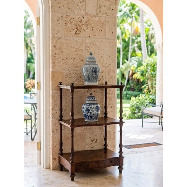 Antique Victorian Burr Walnut Whatnot / Étagère Shelf Unit For Sale - Image 11 of 12