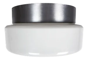 Lightolier Stainless Steel and Glass Flush Mount Ceiling Pendant