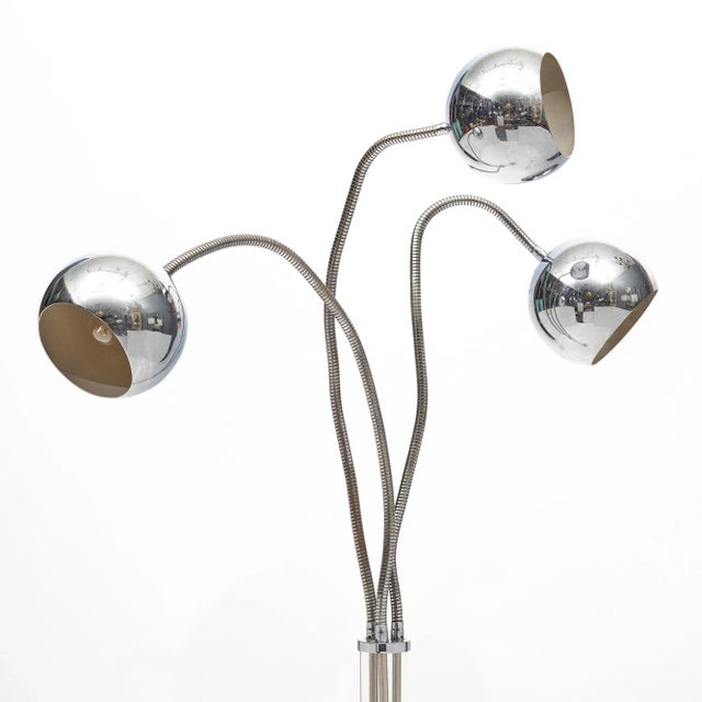 Silver Chromed Vintage Italian Floor Lamp For Sale - Image 8 of 9