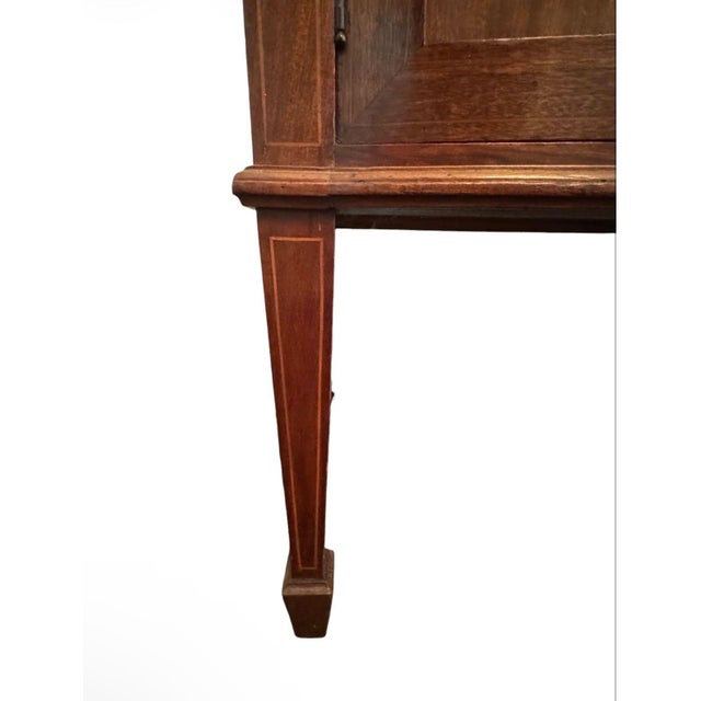 Wood Antique French Louis XVI Demilune Mahogany Calacatta Viola Marble Top Buffet Sideboard Credenza For Sale - Image 7 of 18