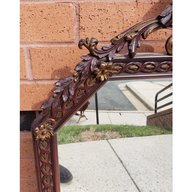 Louis XVI Partial Gilt Stained Carved Mirror, Circa 1930s For Sale - Image 4 of 6