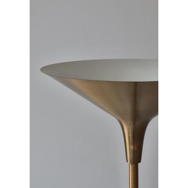 Modern Danish Large Uplight Floor Lamps Model in Brass attributed to Th. Valentiner, 1950s, Set of 2 For Sale - Image 6 of 18