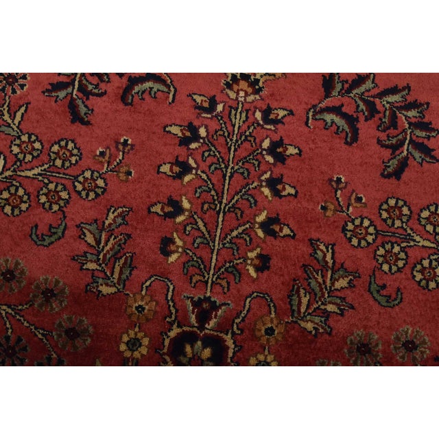 Fine Sarouk Rug 4’1” X 6′ Pink Wool Traditional Hand-Knotted Oriental Carpet For Sale - Image 4 of 13