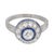 Art Deco Early 20th Century Art Deco Inspired Old European Cut Diamond Sapphire Platinum Halo Ring, Size 7 For Sale - Image 3 of 6