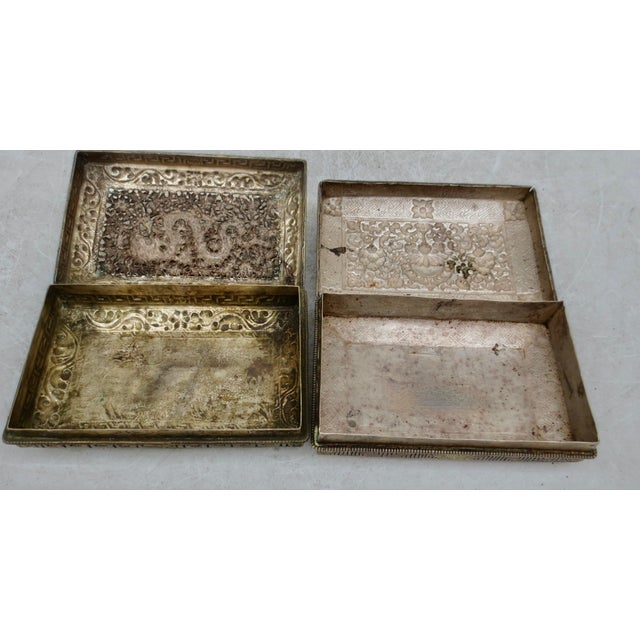 Tibetan Silver and Gilt Scent Boxes - A Pair of 2 For Sale - Image 9 of 9