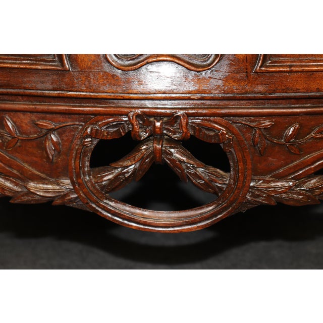 Period Carved Walnut 18th C. French Louis XV 2 Drawer Commode For Sale - Image 9 of 16