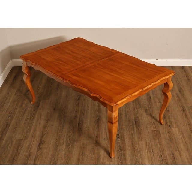 High Quality Vintage Extendable Dining Table with Scalloped Apron and Cabriole Legs, Includes Two Leaves, Most Likely By...