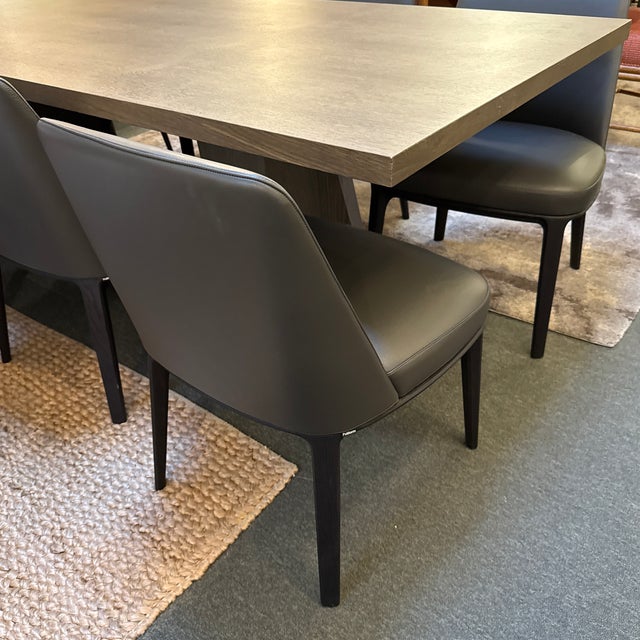 Contemporary Arik Levy for Living Divani Wedge Dining Table + Poliform Sophie Side Dining Chairs, Set of Nine For Sale - Image 3 of 18