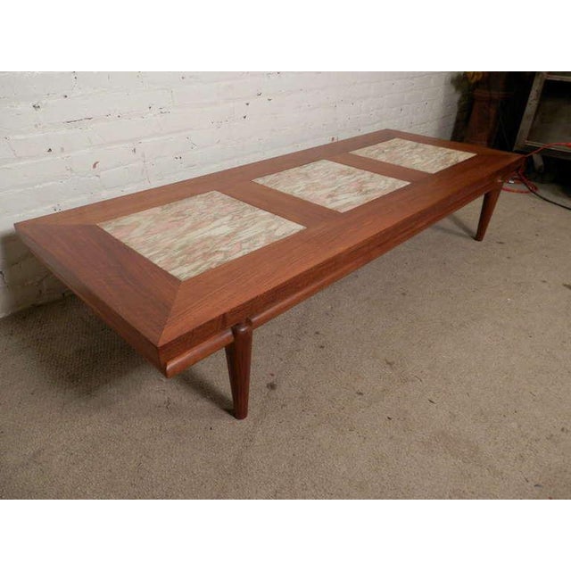 Mid-Century Modern Mid-Century Modern Coffee Table with Marble Inserts by John Widdicomb For Sale - Image 3 of 7