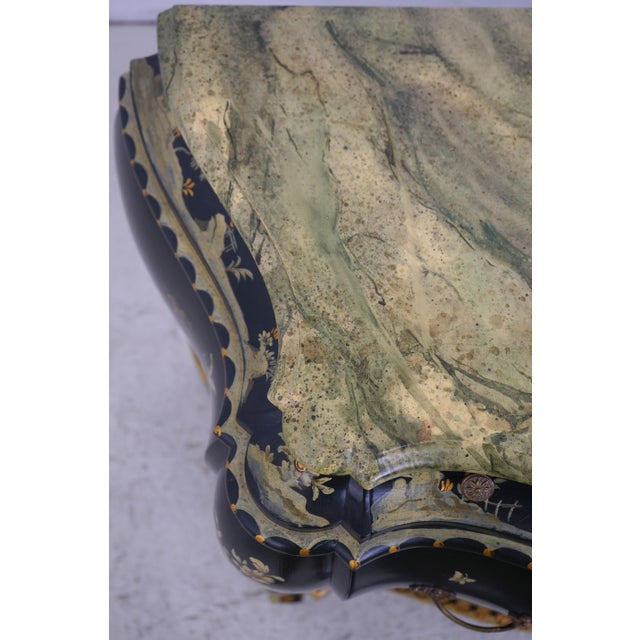 Italian Hand Paint Decorated Chinoiserie Commode Chest For Sale - Image 9 of 17