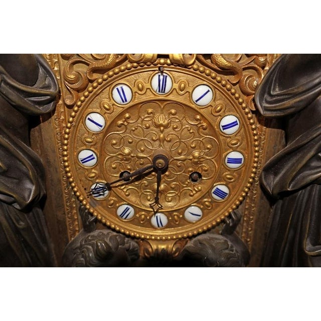 Vincenti & Cie 19th Century French Bronze Mantel Clock Design by v. Paillard For Sale In New York - Image 6 of 18