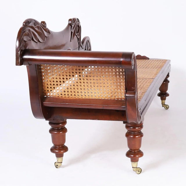 Late 19th Century West Indies Carved and Caned Daybed or Chaise Lounge For Sale - Image 5 of 10