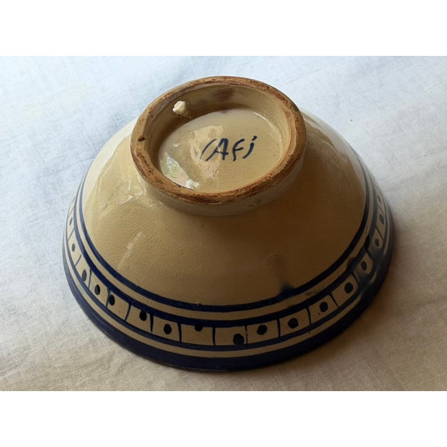 Blue Vintage Moroccan Safi Pottery Nesting Bowl Set in Hand-Painted Cobalt Blue, 1950, Set of 3 For Sale - Image 8 of 17