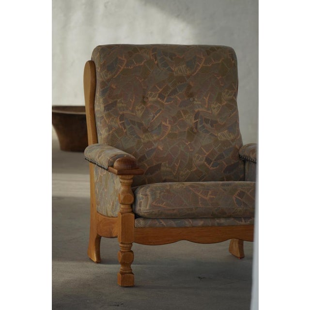 Vintage Danish Lounge Chairs in Oak and Textile by Henning Kjærnulf, 1950s, Set of 2 For Sale - Image 4 of 18