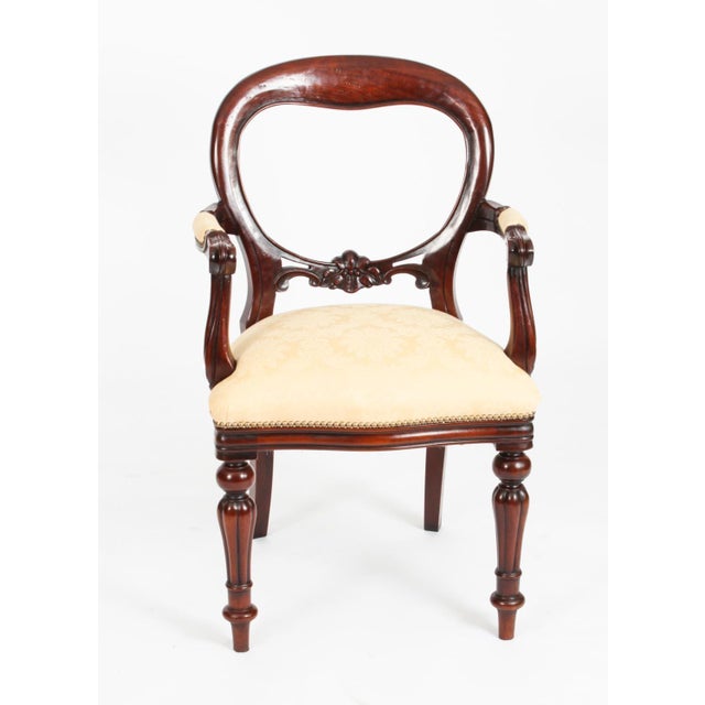 Vintage Victorian Revival Balloon Back Dining Chairs, 1990s, Set of 12 For Sale - Image 12 of 18