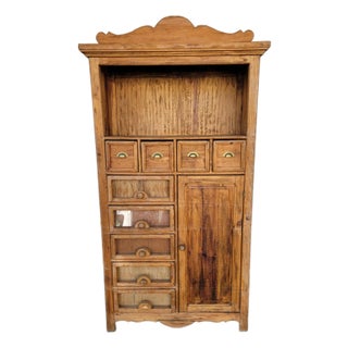 1980s Rustic Pine Wooden Kicthe Cabinet For Sale