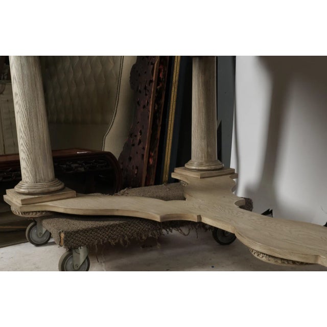 A Nancy Corzine Stone Top Library Table Bleached Oak Finish For Sale - Image 9 of 10