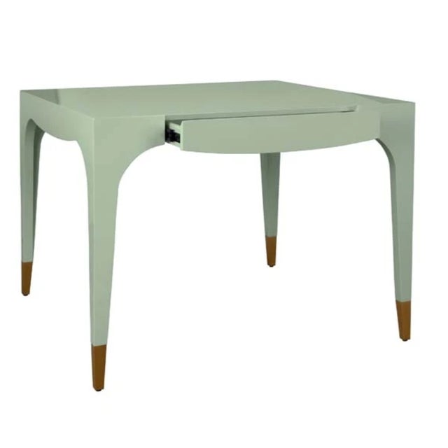 Not Yet Made - Made To Order Matthew Izzo Home Lacey Light Green Lacquer Game Table For Sale - Image 5 of 9