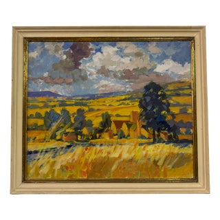 Elizabeth Jane Lloyd, Landscape, 1980s, Oil on Board For Sale