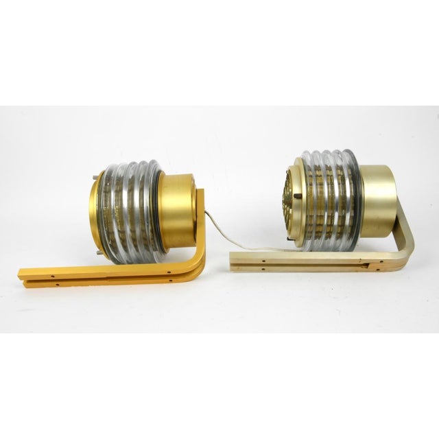 Metal 1960s Swedish Brass and Glass Wall Sconces by Hans-Agne Jakobsson - A Pair For Sale - Image 7 of 11