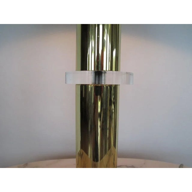 Frederick Cooper 1950s Brass and Lucite Lamp by Frederick Cooper With Shade For Sale - Image 4 of 8
