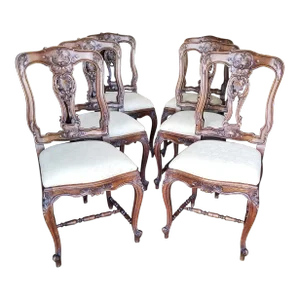 Early 20th Century French Country LXV Rococo Dining Chairs- Set of 6