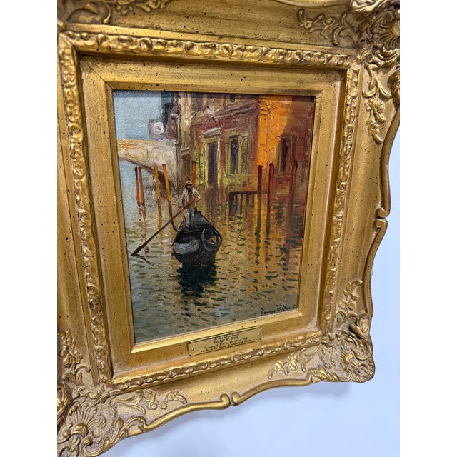 George W. Drew (American, 1875–1968) "The Gondolier Venice" Oil Painting For Sale In Providence - Image 6 of 9