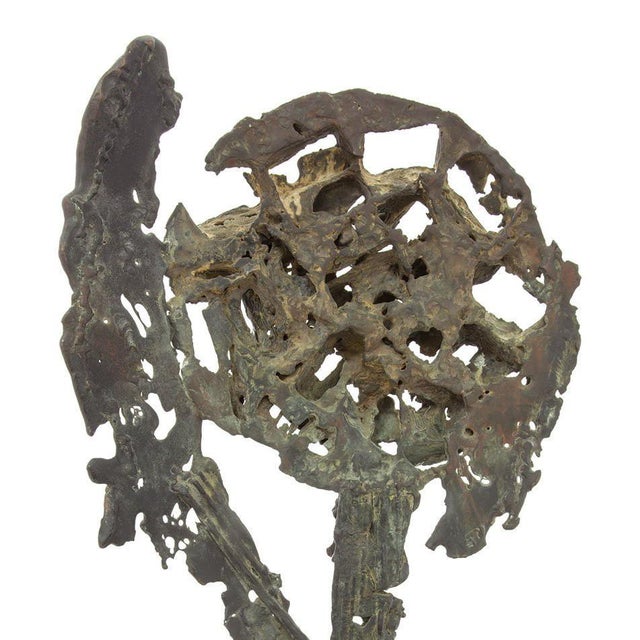 Modern Italian Modernist Bronze Brutalist Sculpture (Manner of Pomodoro) For Sale - Image 3 of 4