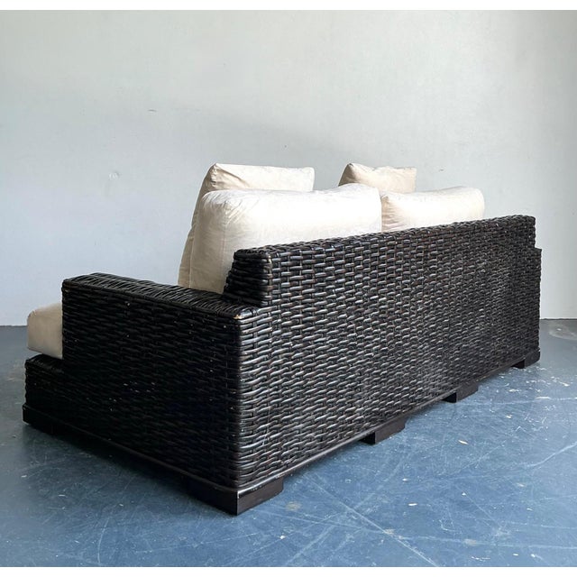 Ralph Lauren Vintage Ralph Lauren “Modern Organic” Woven Rattan Sofa For Sale - Image 4 of 18