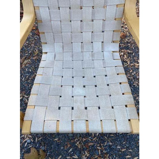 Wood Alvar Aalto Lounge Chair in Beech and Cotton, Mid-Century Modern For Sale - Image 7 of 13