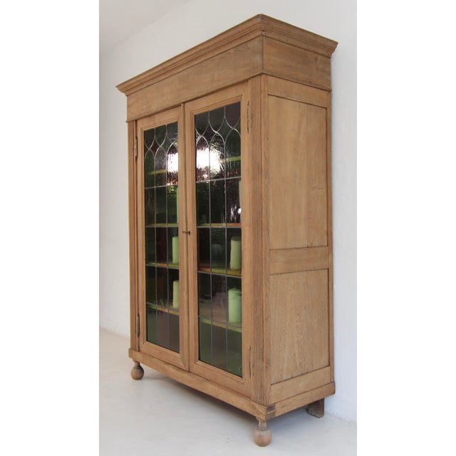 Early 20th Century Leaded Glass Display Cabinet, 1890s For Sale - Image 6 of 18
