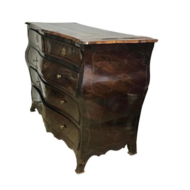 Rococo Large 18th Century Italian Rosewood Rococo Commode For Sale - Image 3 of 11