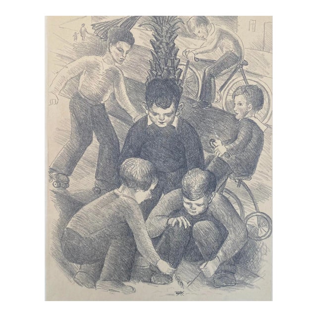 Elizabeth Sherman California Figural Lithograph For Sale