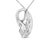 Contemporary 14k White Gold 1 5/8 Cttw Invisible Set Princess and Channel Set Baguette Diamond Curved Oval Shape Pendant Necklace (G-H Color, VS2-SI1 Clarity) For Sale - Image 3 of 5