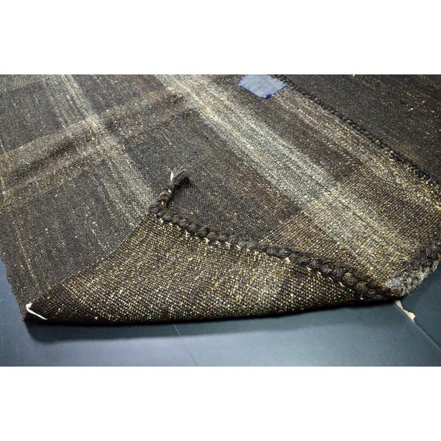 Black Vintage Tribal Turkish Area Kilim Rug For Sale - Image 8 of 9