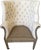 Restoration Hardware A Pair of Tufted Wingback Chairs in Ivory by Restoration Hardware Attributed to Ralph Lauren Heppelwhite Chairs For Sale - Image 4 of 18
